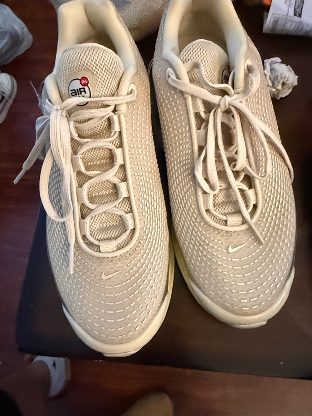Nike Women Beige Mesh Air Sneakers